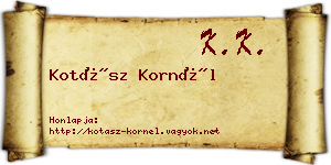 Kotász Kornél névjegykártya